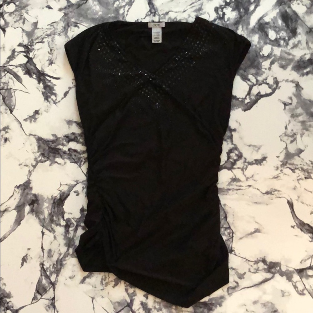Cache Ruched sleeveless top